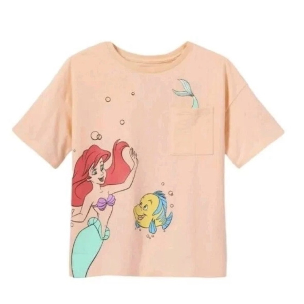 NEW GIRLS DISNEY PRINCESS ARIEL LITTLE MERMAID OVERSIZED T-SHIRT SIZE Small